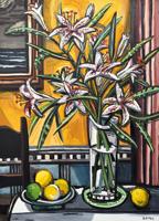 Large David Bates Painting, Floral Still Life, 72W - Sold for $250,000 on 04-23-2022 (Lot 90).jpg
